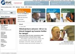 Layout og grafisk design af hjemmeside for EUC Sjælland