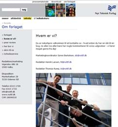 Layout og grafisk design af hjemmeside for Nyt Teknisk Forlag