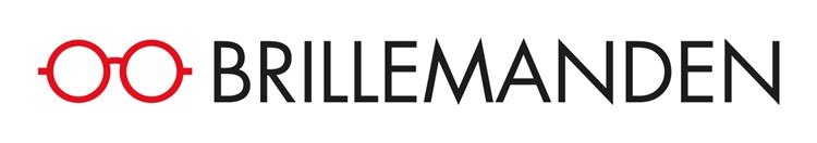 Logo og papirlinje, skilt og annoncer
for Brillemanden, Holte